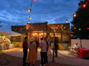 Outside the Hoedown Gala at Bard's Spiegeltent